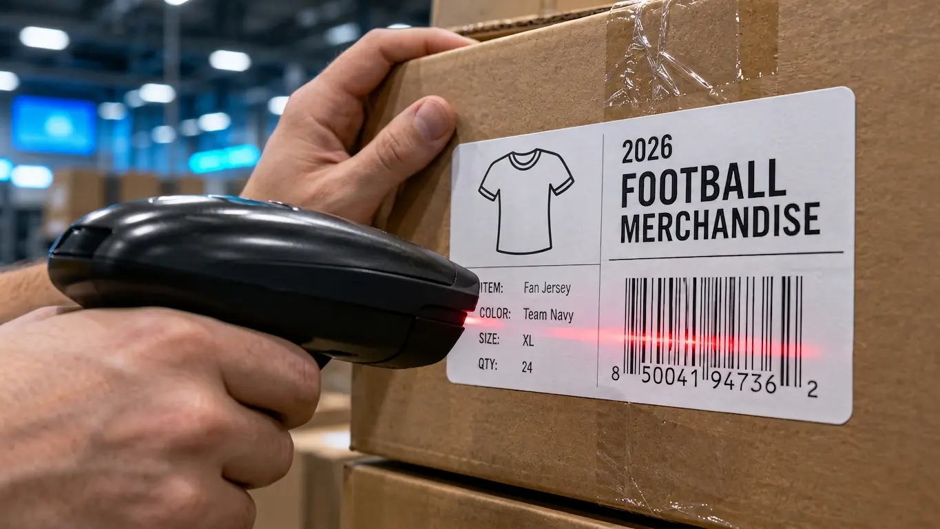 Barcode-Scanner liest ein Etikett