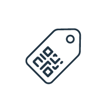 Symbol für Etikett mit QR-Code