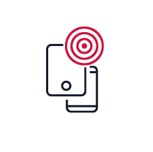 Symbol für Kundeninteraktion per Smartphone