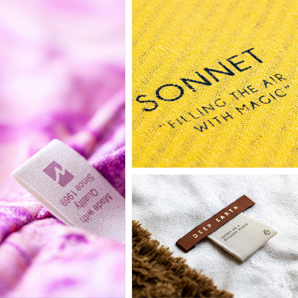Bedruckte stoffetiketten und heat-transfer-kennzeichnung