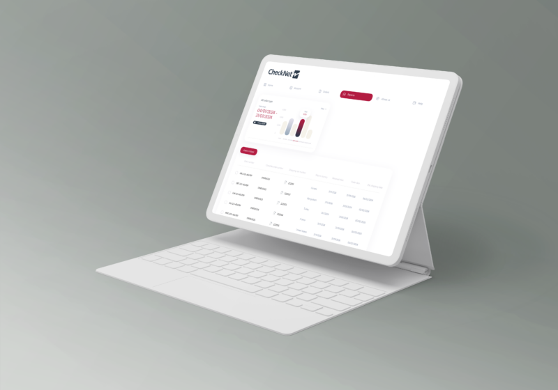 CheckNet-Dashboard auf einem Tablet