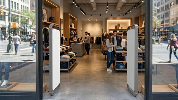 Système antivol RFID en entrée de magasin