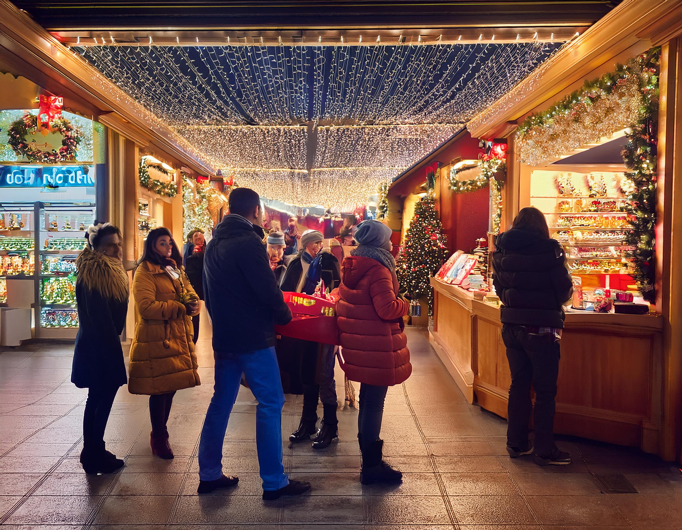 coda negozio a natale senza rfid