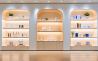 moderne beauty winkel met RFID technologie voor voorraadzichtbaarheid