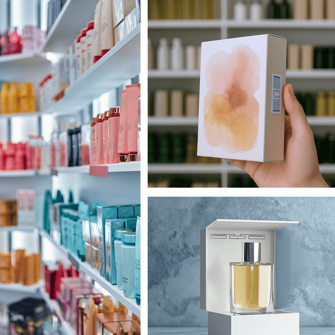 Health and beauty collage with rfid solutions applied