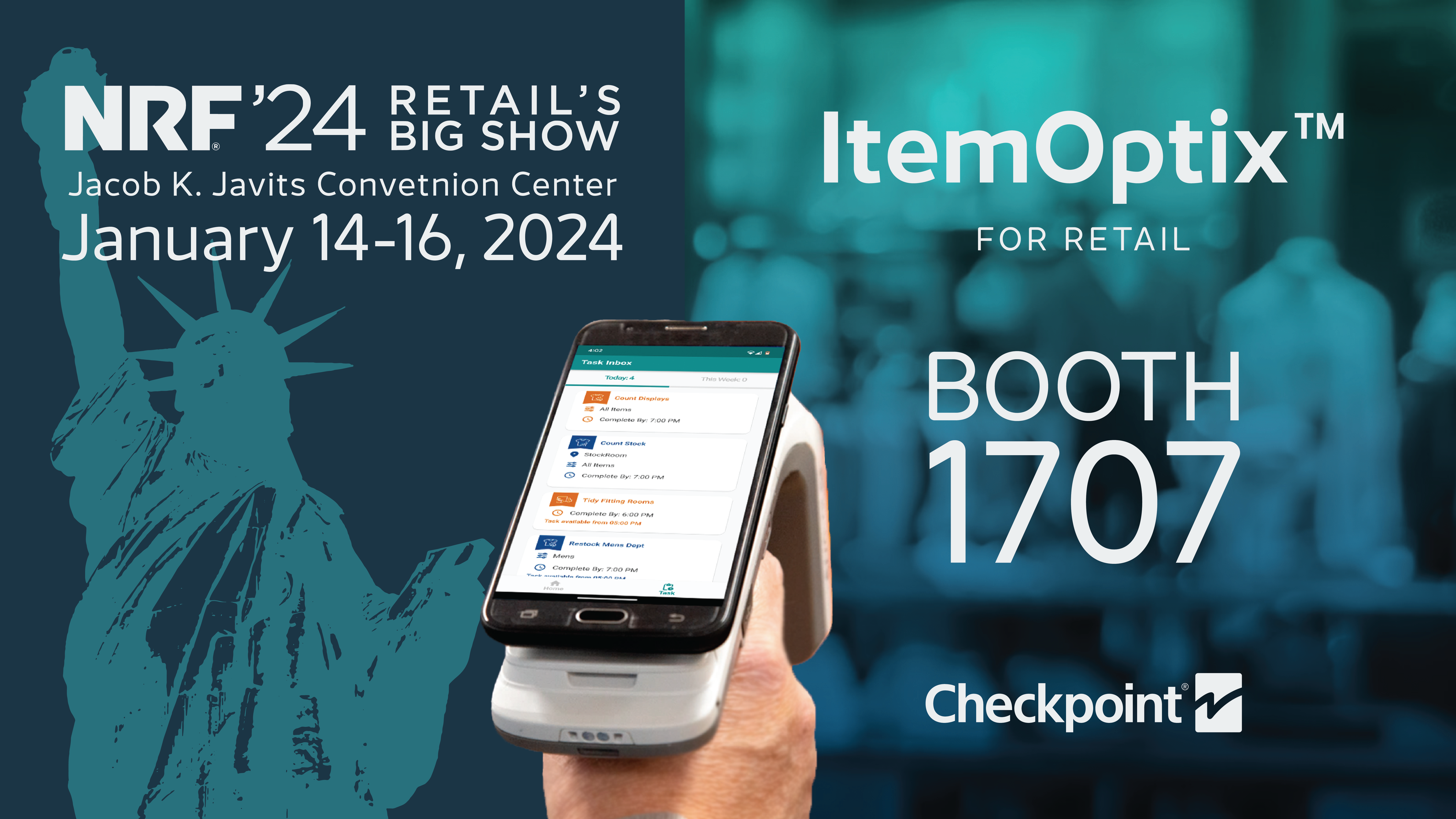 Checkpoint Systems at NRF Big Show 2024, with ItemOptix, their software solution
